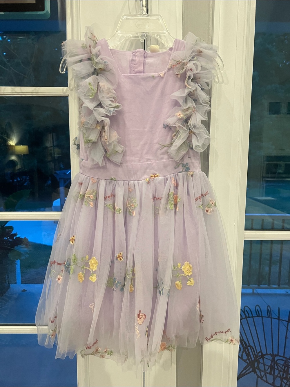 Lavender Tulle Floral Ruffle Girl's Dress